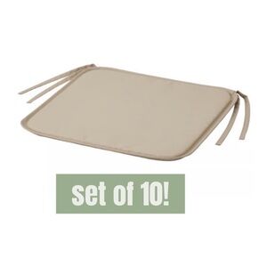 LAST CHANCE FEB 18th! Tan Seat Cushion with ties set of 10